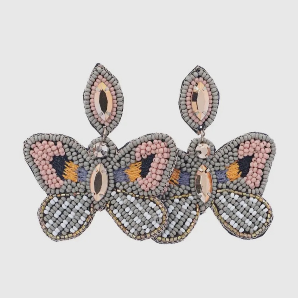 Beaded Butterfly Earrings